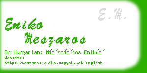 eniko meszaros business card